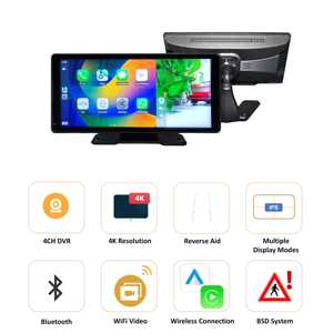 จอภาพระบบสัมผัสไร้สาย CarPlay <span class=keywords><strong>Android</strong></span> <span class=keywords><strong>Auto</strong></span> 4 ช่อง HD 1080P 10.36 นิ้ว สำหรับรถยนต์ รถตู้ รถบรรทุก ระบบ AI BSD - Product Image 2