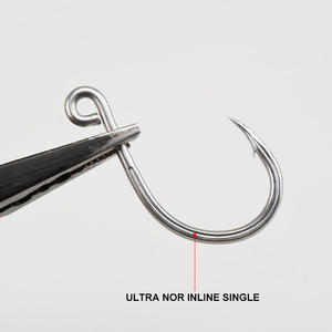Mustad 35100UN-TS Hameçon de leurre simple en ligne à gros œil inversé Hameçon d'assistance en carbone personnalisé Jigging pour la pêche - Product Image 5