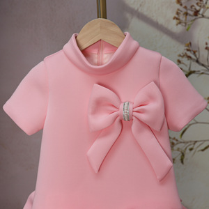 Abito da damigella rosa di lusso con rose 3D, elegante abito da principessa per bambina, per servizio fotografico, abito personalizzato per festa di compleanno - Product Image 2