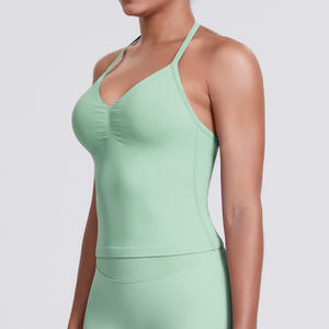 Débardeur de sport sans couture respirant <span class=keywords><strong>Lulu</strong></span> personnalisé, dos nu sexy, pour fitness et yoga, en couleurs unies - Product Image 3