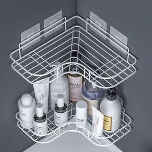 Étagère murale triangulaire sans perçage pour cuisine, organisateur de maquillage à un seul niveau, accessoires de salle de bain - Product Image 3