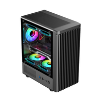 Caja de PC Compacta Micro ATX ITX, Enfriador Líquido para GPU de 280 mm y CPU de 160 mm, 3 Ventiladores Frontales