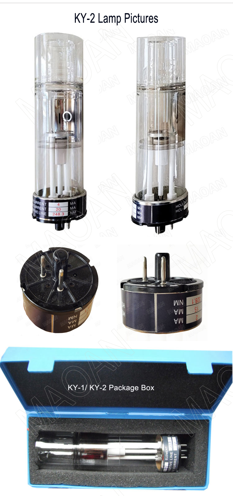 Lampada A Catodo Cavo Per AAS – Multielemento Cu, Sn, Pb, Cr, V, Al, Si – Modello 1.5, Vetro