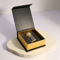 Flacon d'Attar en Verre Octogonal 3ml 6ml 12ml avec Bouchon Doré, Flacon Compte-gouttes pour Huile de Parfum Oud Arabe, Logo Personnalisé pour Achat en Gros