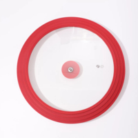 Couvercle en silicone universel avec rebord en verre trempé et joint de sortie de vapeur pour casseroles et ustensiles de cuisson