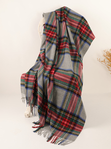 <strong>100</strong>% <strong>Wool</strong> Blanket, Large-Sized Checkered <strong>Shawl</strong> &amp; Thick Winter Throw Blanket-7a50975 - Product Image 3
