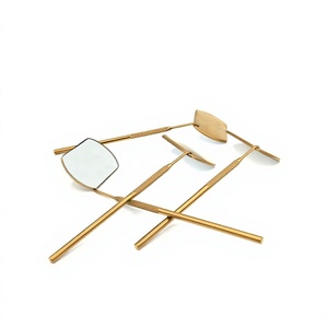 High Quality New Design <b>Lighted</b> Square Pocket Stainless Steel Gold Finish Custom Logo Beauty Instruments Eyelash <b>Mirror</b> - Product Image 1