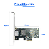 Kartu Jaringan Gigabit Ethernet PCIe Internal Chip RTL8111C 10/100/1000Mbps Negosiasi Otomatis Braket Logam Tinggi Penuh untuk Desktop