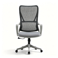 Chaise de bureau ergonomique à dossier haut, respirante, avec support lombaire, pivotante, pour ordinateur
