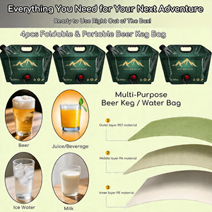 Bolsas de Envasado con Boquilla <span class=keywords><strong>INPACK</strong></span> Personalizables, de Grado Alimenticio, PET, para Camping, Jugos y Cerveza, Portátiles, de Gran Capacidad, 1-5L - Product Image 2