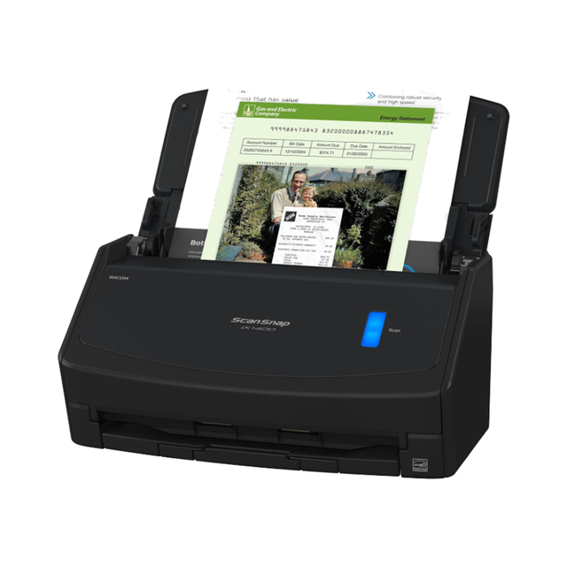 Fujitsu IX1400 USB Color Scanner with Double-Sided Paper Feeding CIS Element Flatbed Design for Color Stock