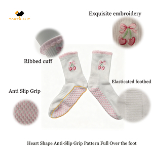 Hot SellingRuffled Elastic Cuff Ankle Pilates <strong>Socks</strong> with Grips Non-slip Lace Knitted ODM <strong>Socks</strong> <strong>Set</strong> for Women - Product Image 1