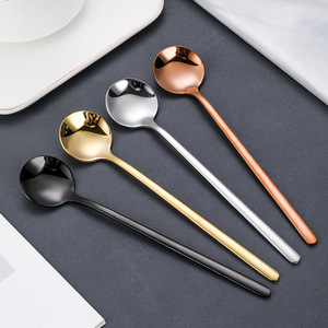<span class=keywords><strong>Cucchiaino</strong></span> da Tè con Manico <span class=keywords><strong>Lungo</strong></span> in Acciaio Inox Lucidato a Specchio con Logo Personalizzato e Rivestimento in Oro PVD per Miscelare Caffè, Latte e Gelato - Regalo - Product Image 4