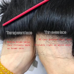 ซูเปอร์บางและมองไม่เห็น Gluless100บริสุทธิ์มนุษย์ผมส่องฟรียุ่งเหยิงนุ่ม13X4 Hd หน้าผาก - Product Image 2