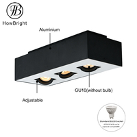 Plafonnier moderne en aluminium noir/blanc, éclairage commercial intérieur, spot GU10 orientable, downlight encastré en surface