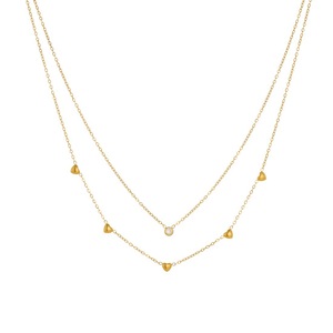Exquisite Stainless Steel Layered <b>Collar</b> Jewelry Necklaces for Women Fashion Double Layer Zirconia Heart Chic Chain Necklace - Product Image 5