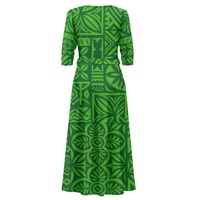 Robe longue décontractée d'été pour femme, imprimé floral, col en V, manches 3/4, taille empire, avec ceinture, style portefeuille