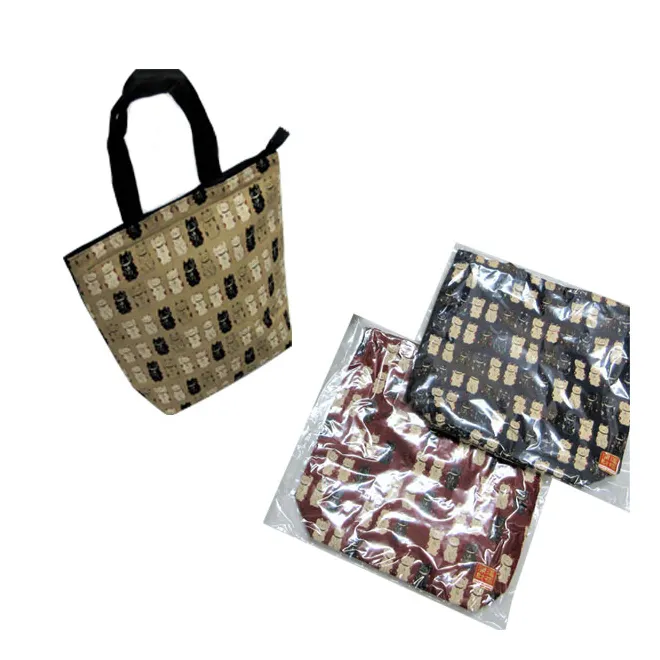 Japanese fashion style fabric big vintage shopping fortune tote bags for women