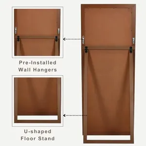 กระจกตั้งได้ยาว26X65ทำจากไม้ห้องนั่งเล่นดีไซน์ในฟาร์มแบบไม่เพี้ยนติดผนัง - Product Image 5