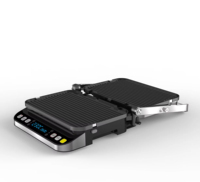 Grill électrique à contact en acier inoxydable, plaque plate sans fumée, presse à panini, appareil à sandwichs avec plaque amovible
