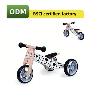 Jouet écologique pour enfant avec siège réglable, vélo d'équilibre <span class=keywords><strong>en</strong></span> <span class=keywords><strong>bois</strong></span> pour bébé, convertible <span class=keywords><strong>en</strong></span> <span class=keywords><strong>tricycle</strong></span> pour enfant - Product Image 2