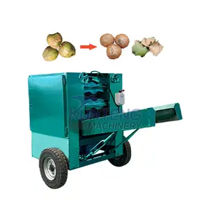 Automatic movable coconut husk decorticator coconut peeler dry coconut dehusk machine