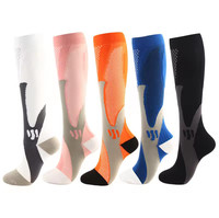 Chaussette de compression sport en nylon cuivré personnalisée Fitness Sécurité Football Chaussettes antidérapantes