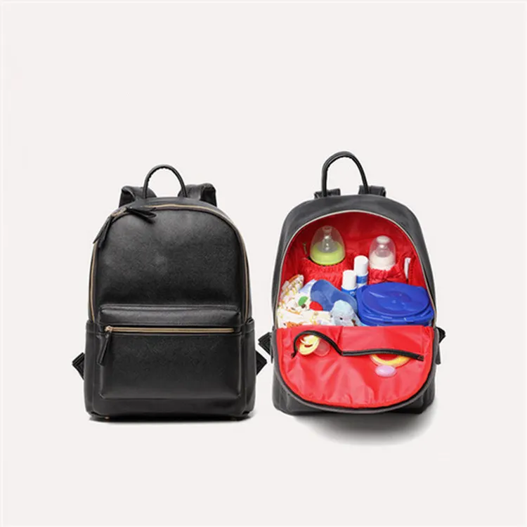 Wholesale Customized Design PU Leather Backpack Shoulder Bag Diaper Dry Bag Backpack