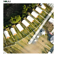 Lodge de glamping en forme de voile |   Cabane en tissu Oxford enduit de PVC anti-neige avec structure métallique pour jardin floral, complexe hôtelier, spécifications personnalisées