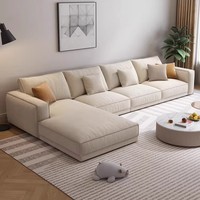 Juego de Sofás Reclinables de Tela de Algodón y Lino Italiano, Sofá Cama Modular Moderno Relleno de Espuma con Patas de Madera para Sala de Estar u Hotel