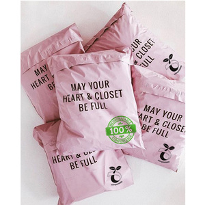 Custom grey pink ecommerce polymailers poly mailer shipping packaging bags biodegradable plastic polymer envelopes for clothing