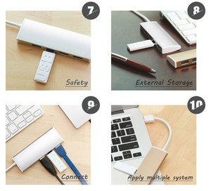 Mô hình nhà máy 4-Port Hợp kim nhôm USB 3.0 HUB xuyên biên giới New trong kho sản phẩm cho truyền dữ liệu Ethernet sử dụng - Product Image 6