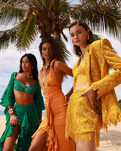 A10660 Migugarment, novedad de verano 2025, pantalón corto de <span class=keywords><strong>manga</strong></span> larga de retazos de encaje, traje de tres piezas de alta calidad <span class=keywords><strong>para</strong></span> mujer, ropa informal - Product Image 2