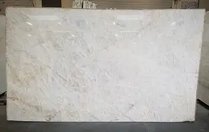 YDSTONE Natural Marble Slabs White Crystal Quartzite Kitchen Countertop For Home Decoration