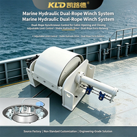 Système de treuil hydraulique marin KLD à double câble avec contrôle synchrone pour grues de bateaux, ouverture/fermeture de portes de cabine de navires, haute capacité