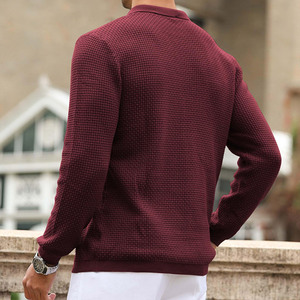 Top Seller prodotti a manica lunga <span class=keywords><strong>Polo</strong></span> basso MOQ 12 GG <span class=keywords><strong>JACQUARD</strong></span> 40% viscosa 60% poliestere <span class=keywords><strong>Polo</strong></span> maglione per esterni - Product Image 3