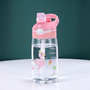 Bouteille <span class=keywords><strong>d</strong></span>'eau portable en Tritan sans BPA, anti-fuite, avec paille à ressort pour les activités estivales en plein air pour enfants - Product Image 4