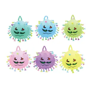 Nueva llegada al por mayor TPR <span class=keywords><strong>gusano</strong></span> babosa LED lindo juguete peludo intermitente estrés bola juguete iluminar puntiagudo estrés globo bola blanda - Product Image 1