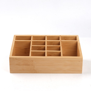 Bamboo Cosmetic <b>Storage</b> <b>Box</b> 12 Compartment Desktop Organizer Eco Friendly <b>Makeup</b> Jewelry Holder - Product Image 1
