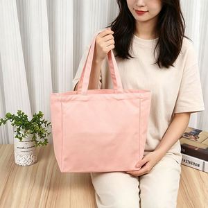 Blank Canvas Tote Custom Logo Printing Eco Friendly Shopping Student Handbag Reusable Grocery Bag - Product Image 3