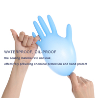 Gants d'examen en nitrile bleus jetables sans poudre et sans latex, gants de laboratoire médical micro-touch