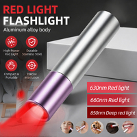 Linterna de Terapia de Luz Roja de Acero Inoxidable al por Mayor, con Logotipo Personalizado, 850nm Infrarrojo, Alivio del Dolor, Venta Directa de Fábrica