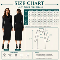 Robe fourreau élégante en maille de rayonne opaque 280 GSM, col drapé, douce et confortable, manches longues, longueur midi, pour femme, personnalisable avec logo OEM