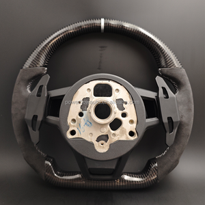 Style R8 Demi Alcantara Volant en Fiber de Carbone pour <span class=keywords><strong>Audi</strong></span> A3 A4 A5 A6 A7 C6 C7 C8 S3 S4 S5 S6 S7 B7 B8 B9 RS3 RS5 RS6 TT TTRS - Product Image 5