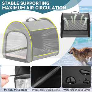 Yumuşak köpek sandık seyahat köpek sandık 19 inç hafif geniş kalın Mat gri ile sağlam taşınabilir köpek kulübesi kurmak kolay - Product Image 3