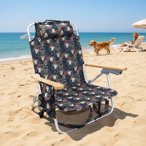 Aluminum Beach Chair Custom Portable Foldable Outdoor Furniture with <b>Backpack</b> Eco-Friendly for Park & School Use - Product Image 1