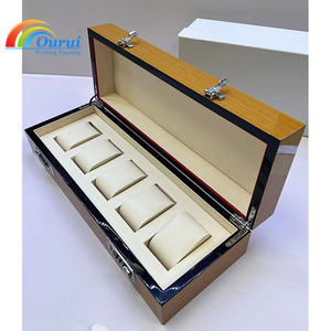 Caja de Madera para Relojes de 5 Ranuras, Directo de Fábrica, Organizador de Relojes de Lujo, Caja para Relojes de Marca Famosa Verde y Amarilla, Logotipo Personalizado Disponible - Product Image 3