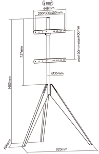 <span class=keywords><strong>Support</strong></span> de télévision réglable <span class=keywords><strong>Support</strong></span> de trépied de chevalet pivotant pour téléviseurs de <span class=keywords><strong>32</strong></span> à <span class=keywords><strong>65</strong></span> pouces - Product Image 2