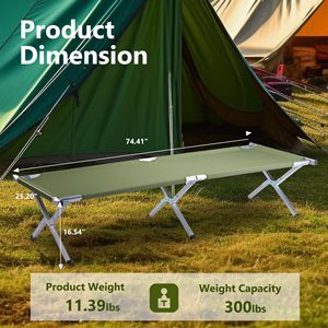 Wholesale Outdoor Hiking Folding Portable Heavy Duty Sleeping 7075 Aluminum Camping Hiking Picnic Sleeping Bed <b>Cot</b> for Adults - Product Image 2