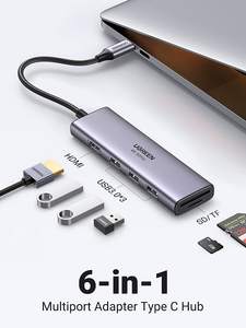 Ugreen 6-in-1USB C ไปยังฮับ USB อะแดปเตอร์4K60Hz 3พอร์ต USB 3.0พอร์ตตัวอ่านการ์ด sd/tf อะแดปเตอร์ดองเกิลชนิด C หลายพอร์ต - Product Image 3